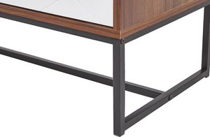 Beliani Komoda trzydrzwiowa ciemne drewno z białym NUEVA 5