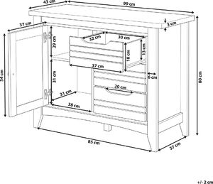 Beliani Komoda jasne drewno AGORA 8