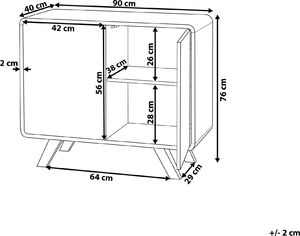Beliani Komoda jasne drewno z białym MILO 7
