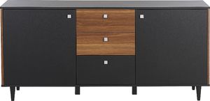 Beliani Komoda czarna z ciemnym drewnem KURO 2