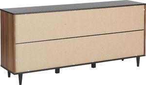 Beliani Komoda czarna z ciemnym drewnem KURO 4