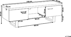 Beliani Szafka RTV ciemne drewno TIMBER 8