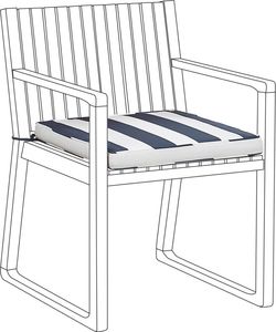 Beliani Poduszka na krzesło ogrodowe niebiesko-biała SASSARI 1