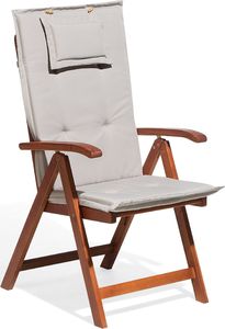 Beliani Zestaw 6 poduszek na krzesła ogrodowe beżowoszary TOSCANA 2