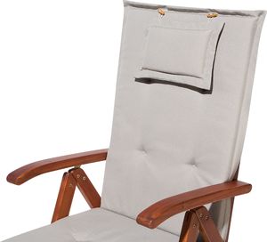 Beliani Zestaw 6 poduszek na krzesła ogrodowe beżowoszary TOSCANA 3