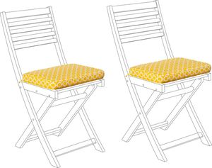 Beliani Zestaw 2 poduszek na krzesła ogrodowe żółty FIJI 1