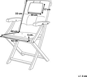 Beliani Zestaw 8 poduszek na krzesła ogrodowe grafitowy MAUI 6