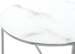 Beliani Stolik kawowy efekt marmuru biało-srebrny QUINCY 2