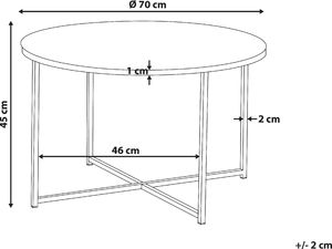 Beliani Stolik kawowy efekt marmuru biało-srebrny QUINCY 5