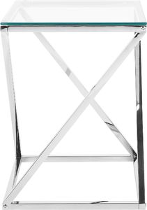Beliani Stolik pomocniczy szklany srebrny BEVERLY 2