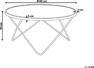 Beliani Stolik kawowy efekt marmuru biało-złoty MERIDIAN II 5