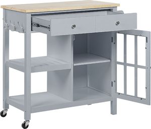 Beliani Wózek kuchenny szary GENOA 2