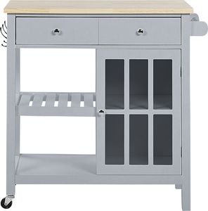 Beliani Wózek kuchenny szary GENOA 3