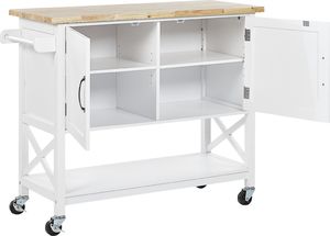 Beliani Wózek kuchenny biały MELE 2