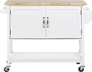 Beliani Wózek kuchenny biały MELE 3