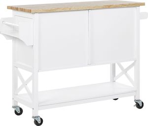 Beliani Wózek kuchenny biały MELE 4