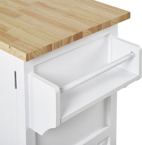 Beliani Wózek kuchenny biały MELE 5