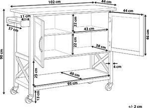 Beliani Wózek kuchenny biały MELE 8
