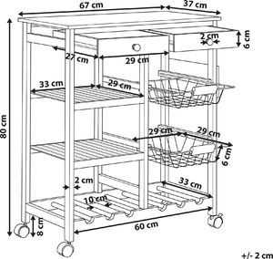 Beliani Wózek kuchenny jasne drewno MORINO 7