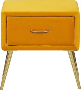 Beliani Szafka nocna welurowa żółta FLAYAT 2