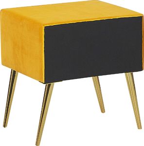 Beliani Szafka nocna welurowa żółta FLAYAT 3