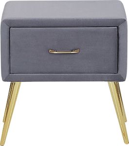 Beliani Szafka nocna welurowa szara FLAYAT 2