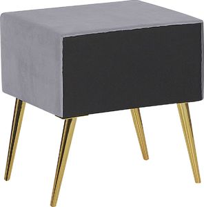 Beliani Szafka nocna welurowa szara FLAYAT 3