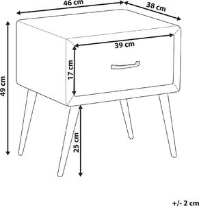 Beliani Szafka nocna welurowa szara FLAYAT 7
