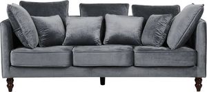 Beliani Sofa 3-osobowa welurowa szara FENSTAD 1