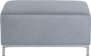 Beliani Narożnik z otomaną welurowy lewostronny szary OSLO 7