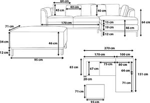Beliani Narożnik z otomaną welurowy lewostronny szary OSLO 8