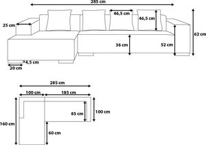 Beliani Narożnik skórzany prawostronny czarny LUNGO 6