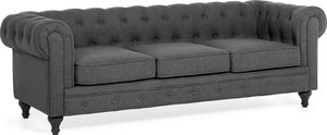 Beliani Sofa 3-osobowa szara CHESTERFIELD 3