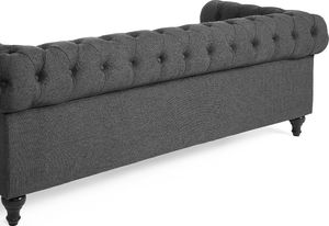 Beliani Sofa 3-osobowa szara CHESTERFIELD 5