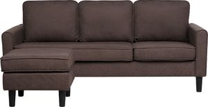 Beliani Sofa 3-osobowa z otomaną brązowa AVESTA 3