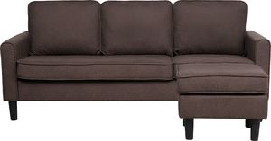 Beliani Sofa 3-osobowa z otomaną brązowa AVESTA 4