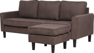Beliani Sofa 3-osobowa z otomaną brązowa AVESTA 8