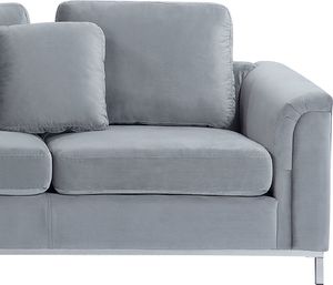 Beliani Narożnik welurowy lewostronny szary OSLO 4