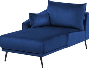 Beliani Narożnik LED welurowy niebieski VARDE 7