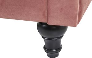 Beliani Sofa 3-osobowa welurowa różowa CHESTERFIELD 7