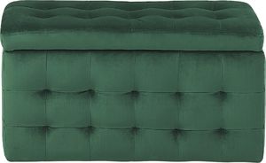 Beliani Puf ze schowkiem welurowy zielony MICHIGAN 3