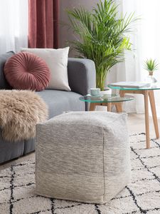 Beliani Puf 40 x 40 x 40 cm jasnoszary HIRRI 2