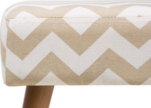 Beliani Stołek brązowo-biały TAKOMA 3