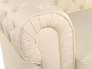 Beliani Fotel skórzany kremowy CHESTERFIELD 5