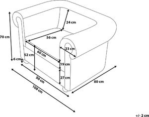 Beliani Fotel skórzany kremowy CHESTERFIELD 7