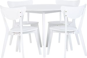 Beliani Zestaw do jadalni stół i 4 krzesła biały ROXBY 1