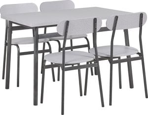 Beliani Zestaw do jadalni stół i 4 krzesła szary z czarnym VELDEN 1