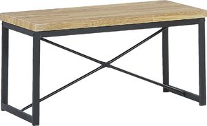 Beliani Zestaw do jadalni stół 2 krzesła i ławka jasne drewno z czarnym FLIXTON 4