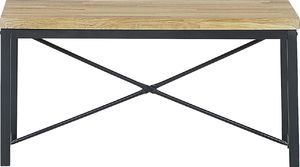 Beliani Zestaw do jadalni stół 2 krzesła i ławka jasne drewno z czarnym FLIXTON 5