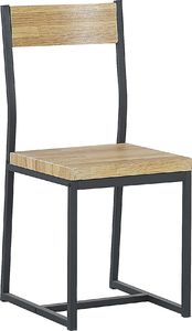 Beliani Zestaw do jadalni stół 2 krzesła i ławka jasne drewno z czarnym FLIXTON 6